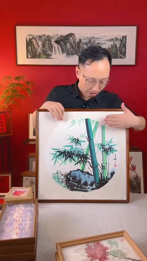 【闪购商品】国画竹报平安52*52国画