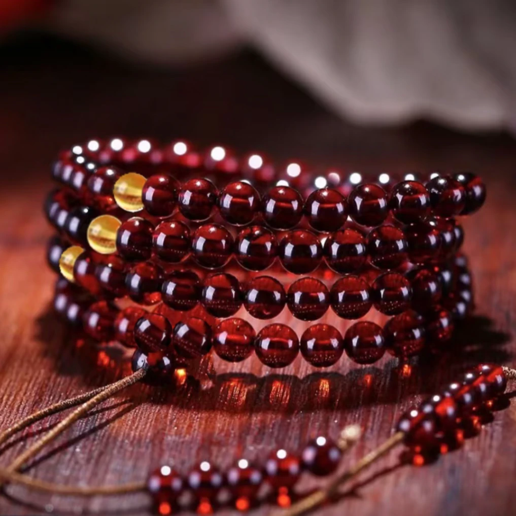 天然净水血珀108颗手串【赵丽颖同款】（证书+礼盒红包）多样性发其一