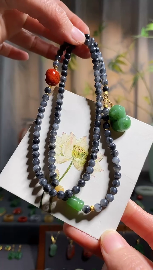 【闪购商品】和田玉颈饰未镶嵌，青花多圈手链