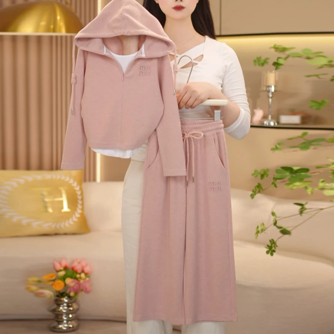 女童秋季假两件套装2025新款韩版中大童休闲运动直筒裤两件套洋气