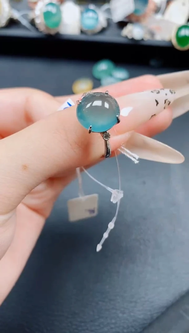 银S925镶嵌戒指翡翠翡翠