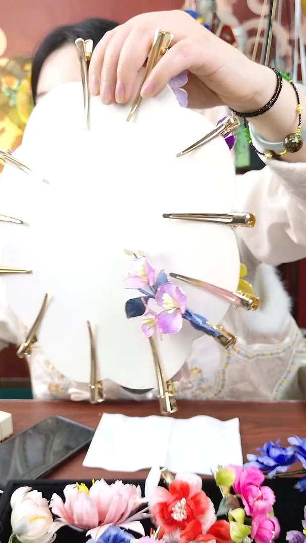 纯铜合金琉璃非遗绒花好美