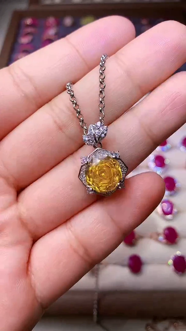 【闪购商品】彩色蓝宝石颈饰银S925镶嵌000