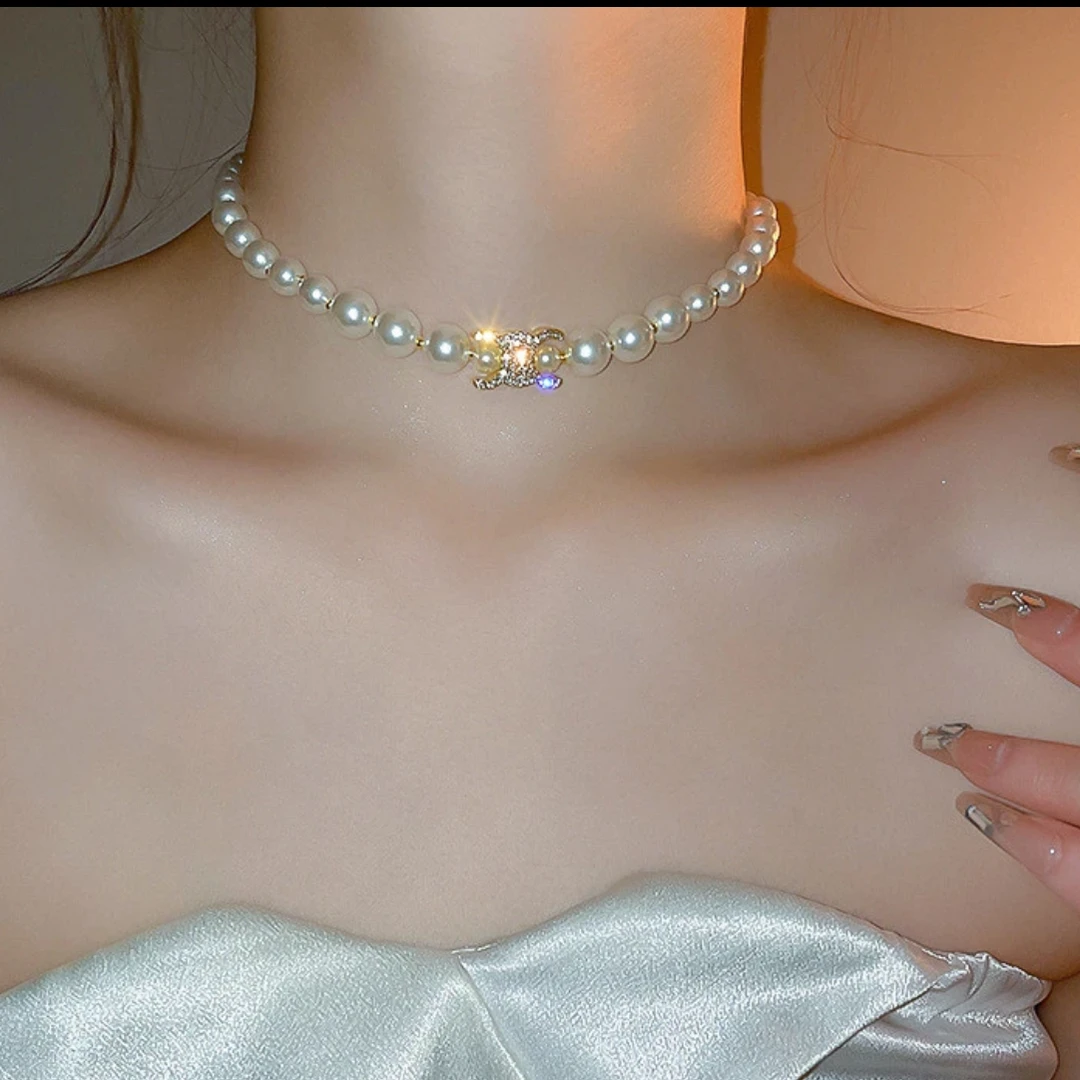 非金属仿珍珠项链 赛家珍珠项链时尚高级感小众设计法式复古百搭