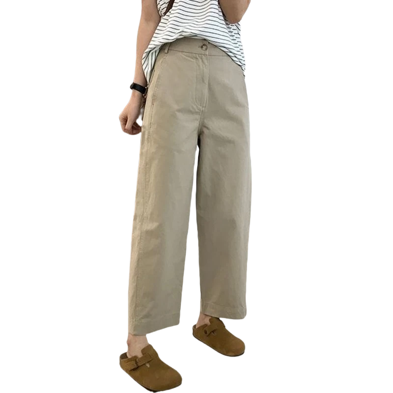 日杂风九分阔腿裤女2025新款夏季薄款宽松休闲裤百搭显瘦西装裤子