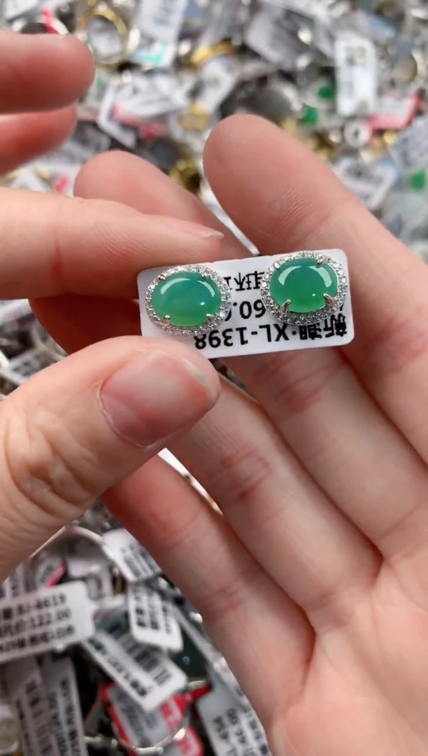 银S925镶嵌戒指翡翠777---10