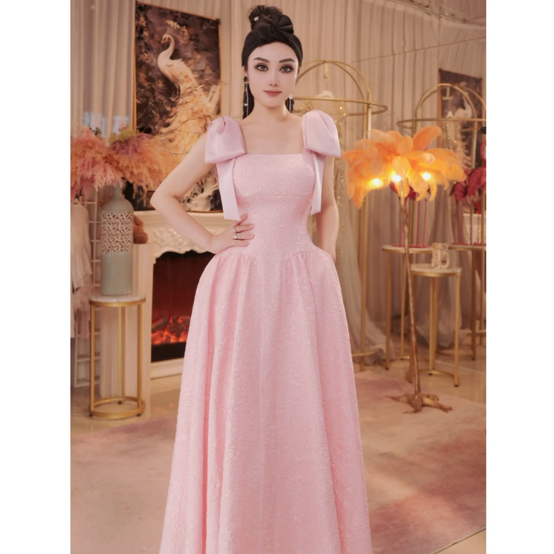 【星姐推荐】星原创高级定制【粉玫瑰的纹理】设计师款轻奢气质连衣裙