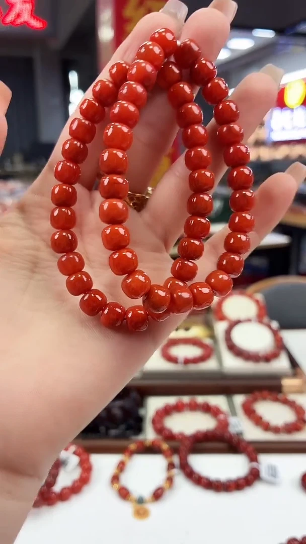 南红玛瑙瓦西老型手串8+未镶嵌（多样式发其一）