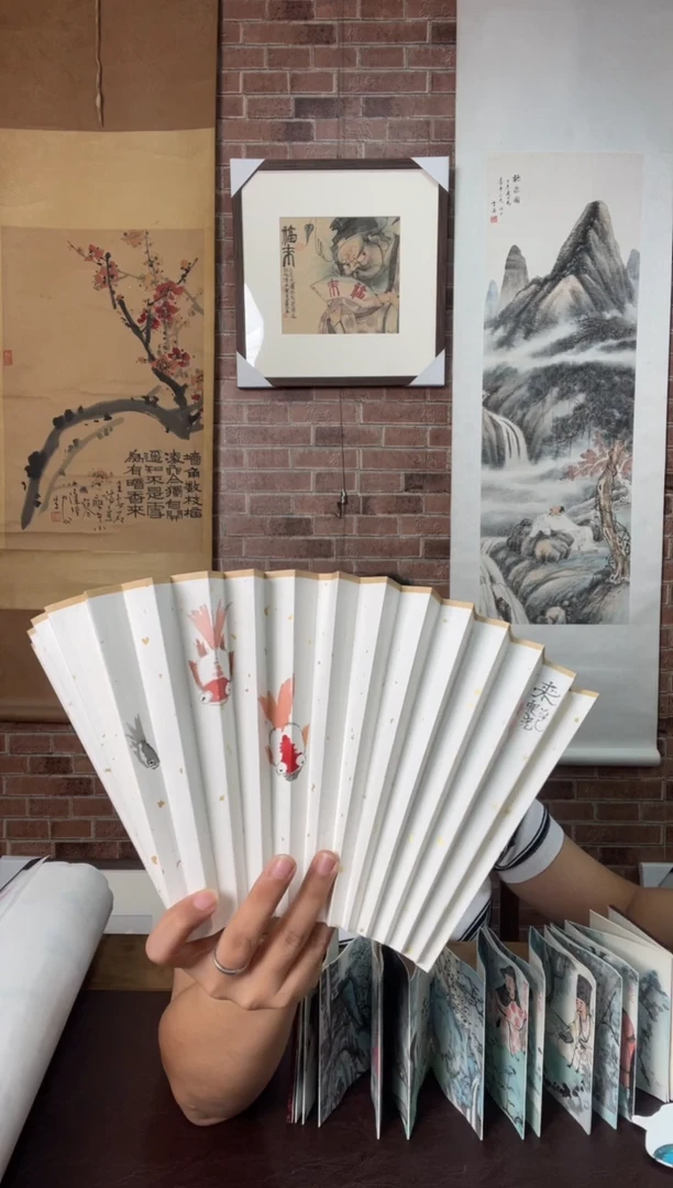 国画WX朱老师 金玉满堂 扇面