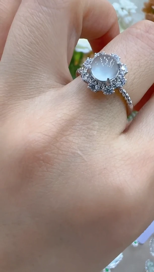 银S925镶嵌戒指翡翠多样性团购发一件