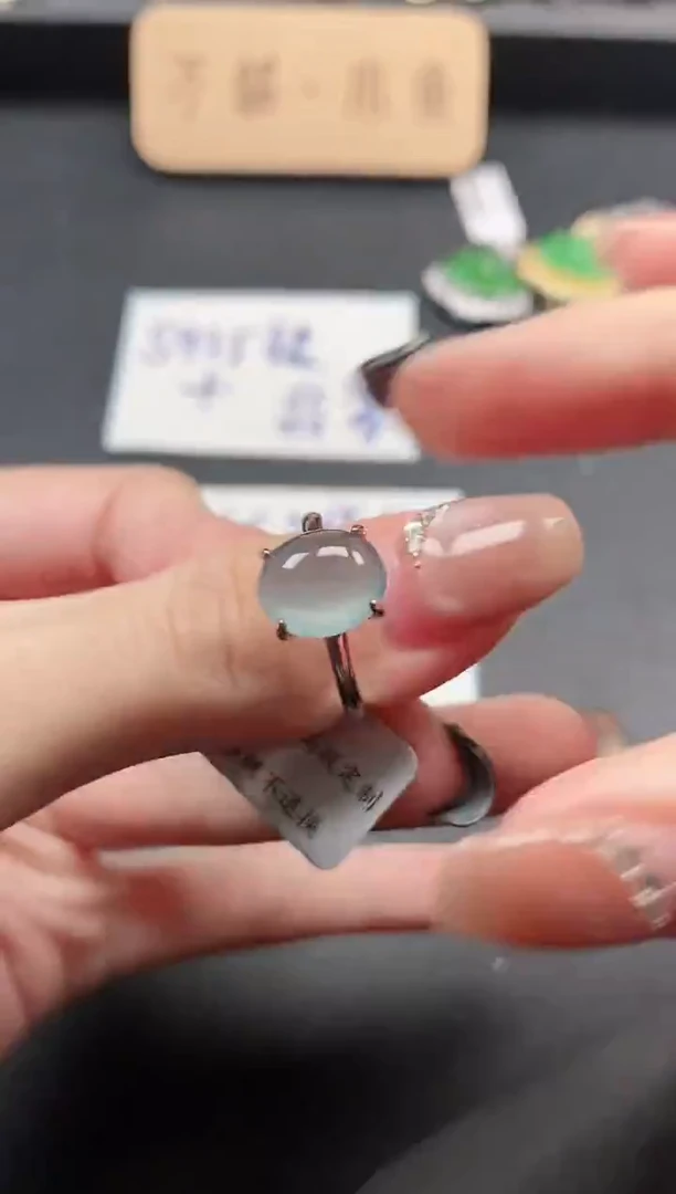 银S925镶嵌戒指翡翠51511