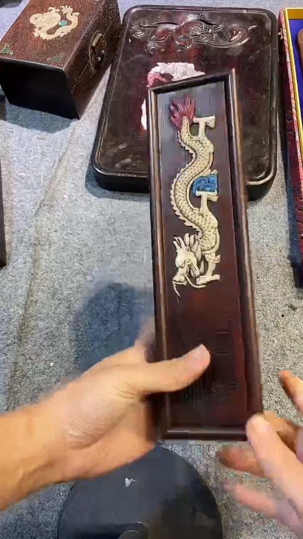 香榧木紫檀拆件雕刻板以直播间实物为准微瑕老物件