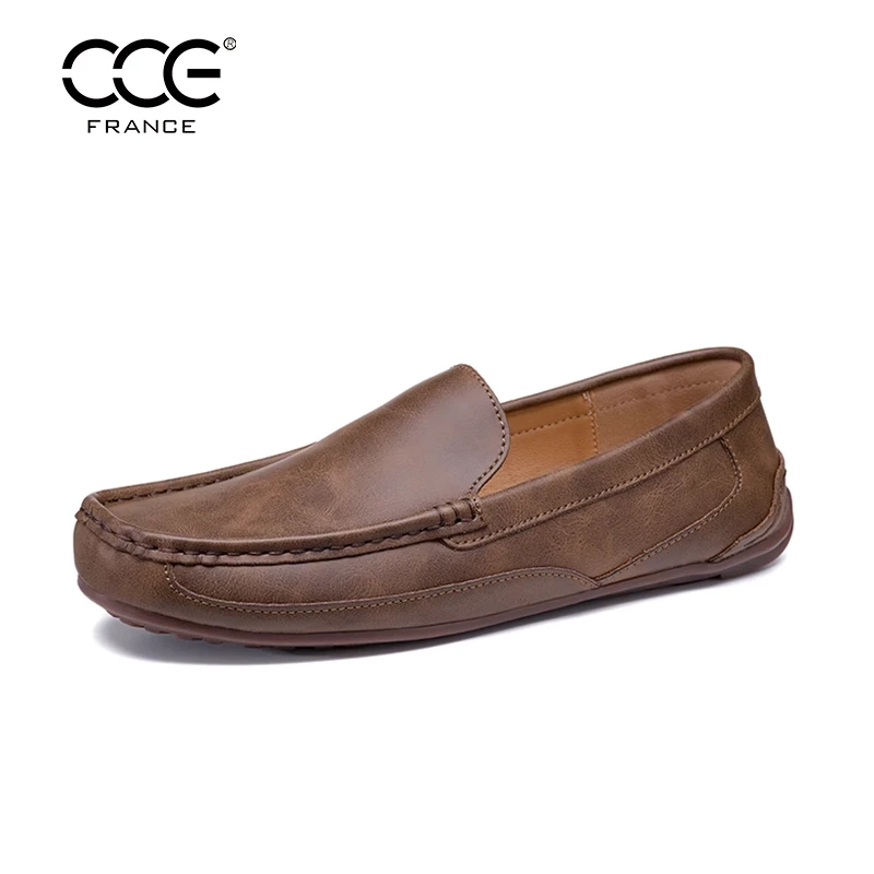 CCE懒人鞋疯马牛皮套脚高智淡人风商务皮鞋豆豆鞋一脚蹬男鞋1031
