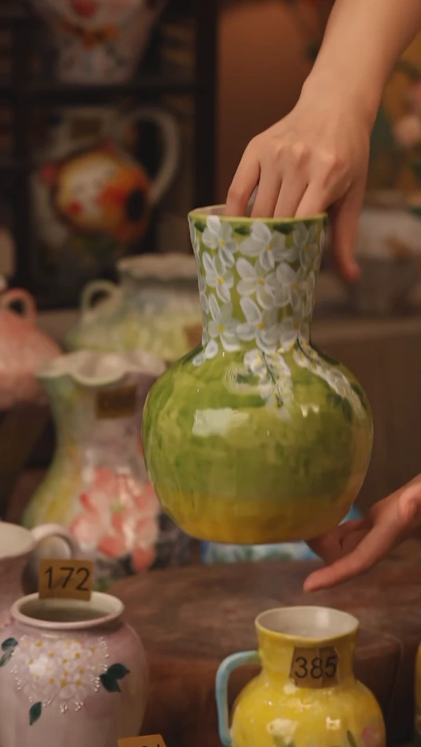 陶瓷420景德镇设计师手作花器摆件侘寂风