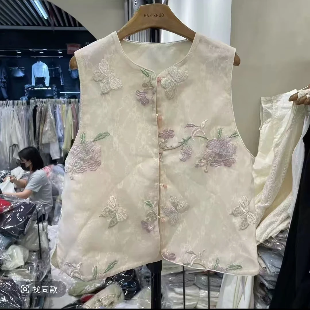 春夏季新款新中式国风刺绣马甲女高级感气质马夹K5890
