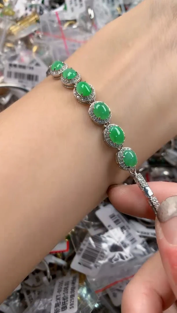 银S925镶嵌戒指翡翠222    9