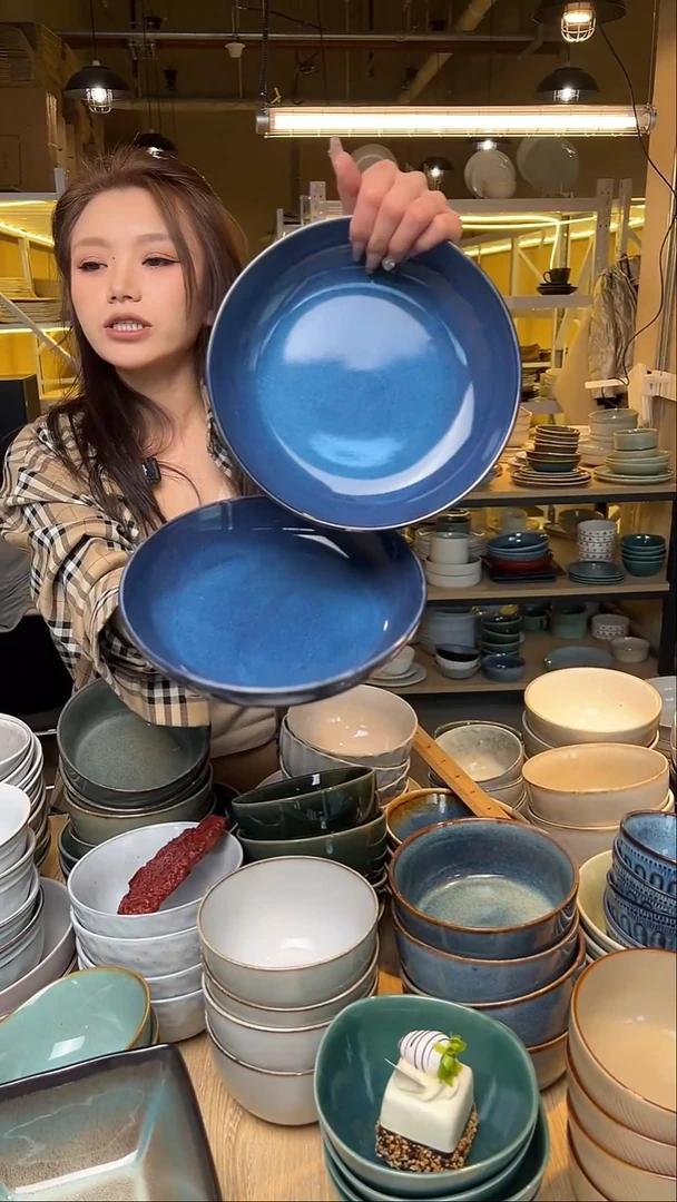 瓷140【瑕疵】外贸尾货窑变釉下彩