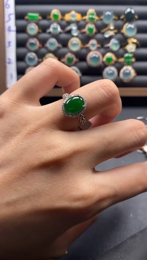 银S925镶嵌戒指翡翠5151