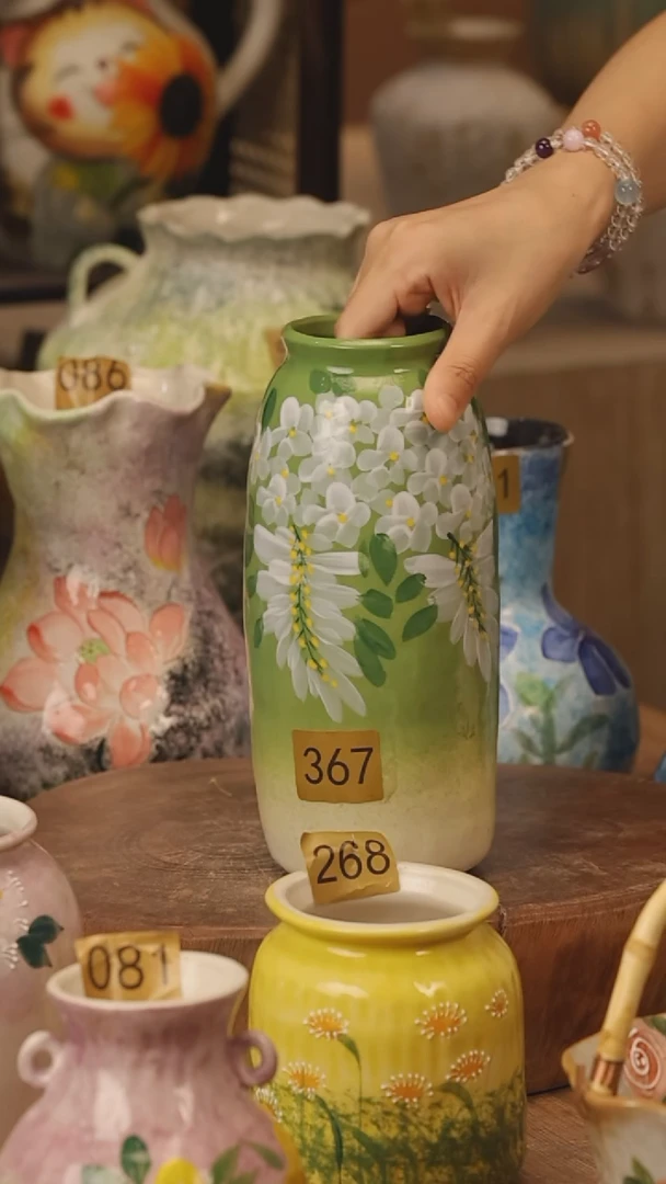 陶瓷367景德镇设计师手作花器摆件侘寂风