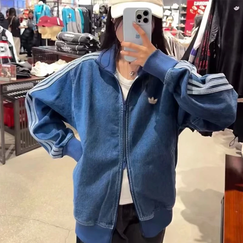 【奥莱柜撤 门店同款】牛仔外套秋冬情侣款加厚刺绣立领百搭外套