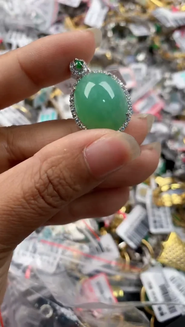 银S925镶嵌戒指翡翠222----2