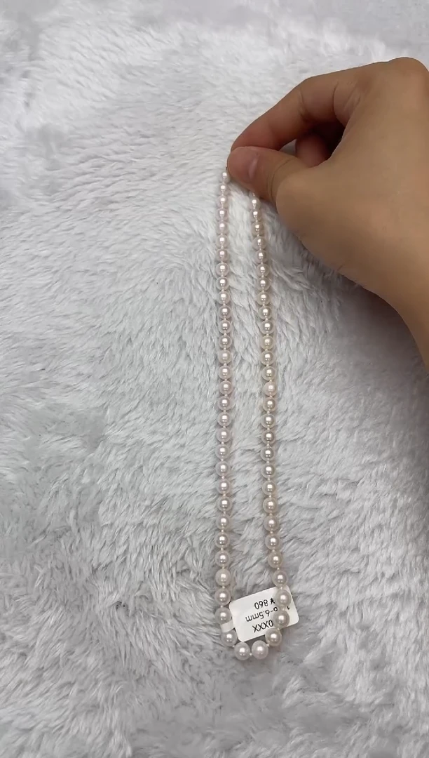 项链银S925镶嵌海水珍珠AK6-6.5mm