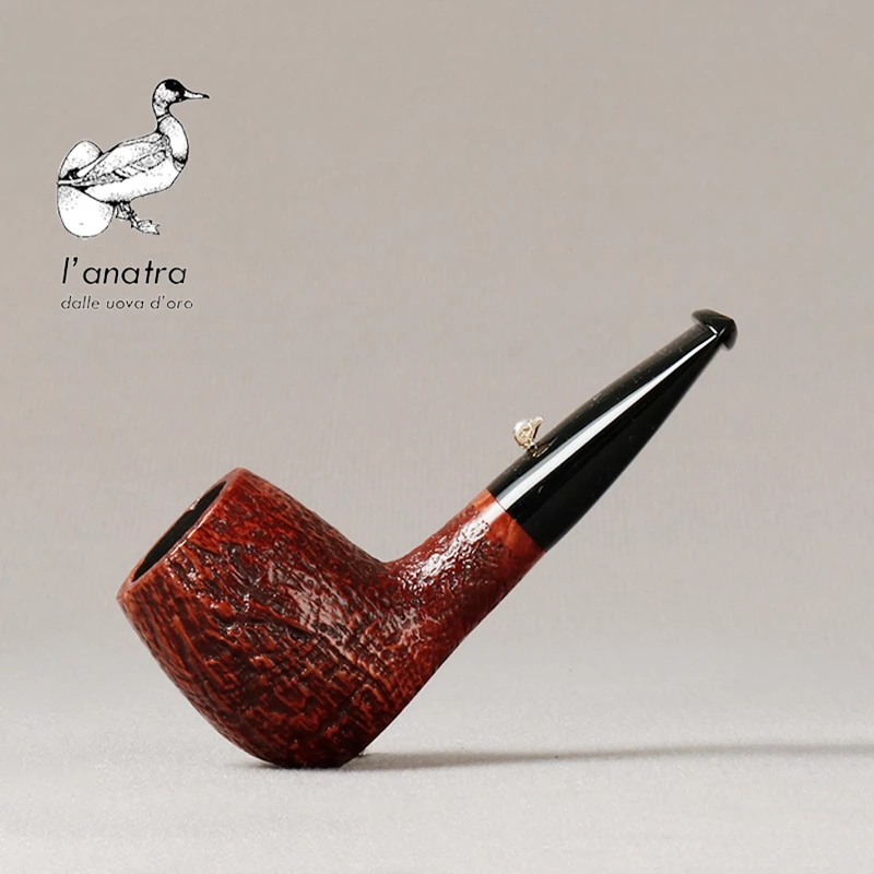 意大利L’anatra 鸭子 喷砂小短斗 直斗  手工石楠木烟斗