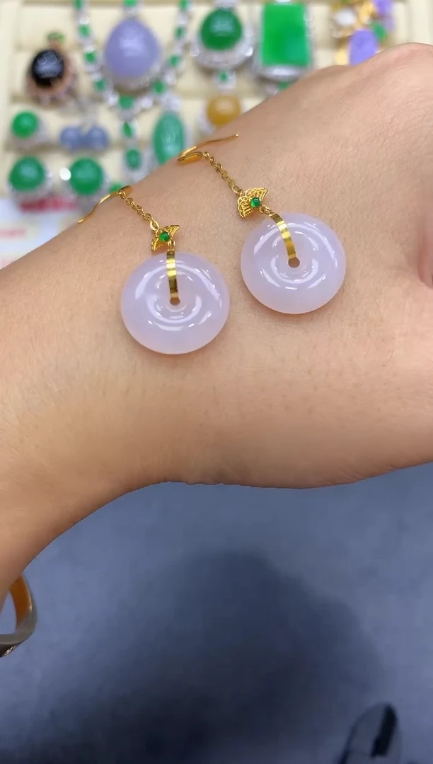 18K金镶嵌翡翠耳饰110-中国好珍宝