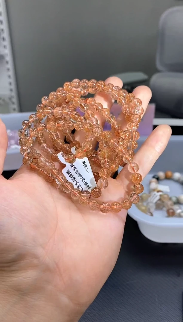 未镶嵌手串水晶A28赤金发多圈 7mm 多样性发其一