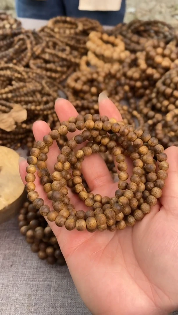 【闪购商品】沉香手串06圆珠双圈棋楠手串多样性发一