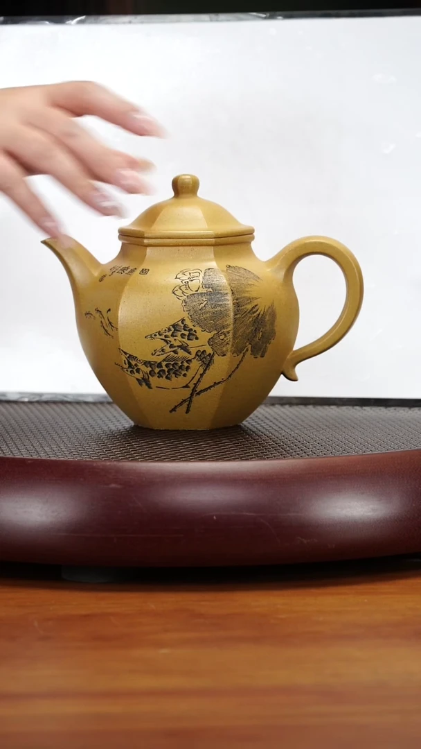 茶壶紫砂60LJ六方秋水 黄金段