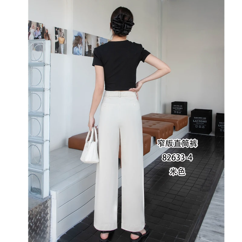 夏款633锦纶窄版直筒裤显瘦休闲时尚百搭