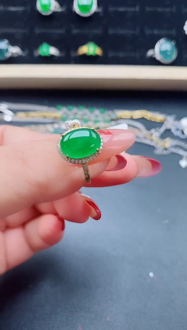 【闪购商品】翡翠戒指银S925镶嵌132131