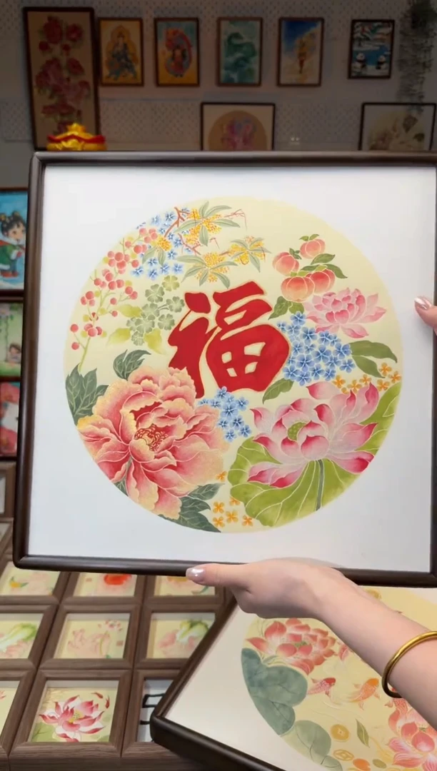 国画万花红福 手绘国画38