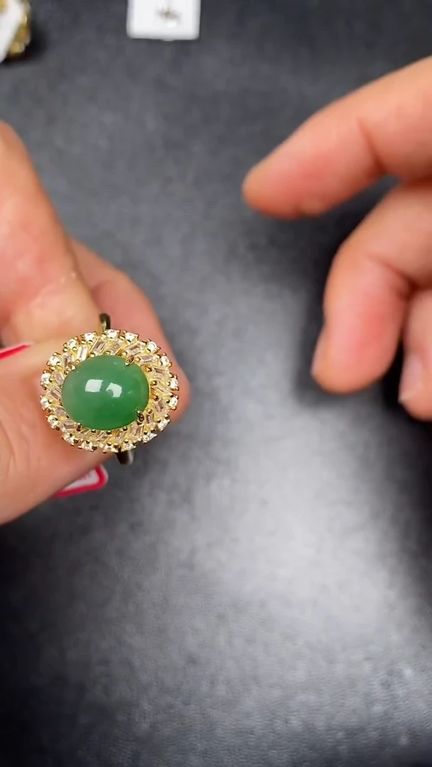 银S925镶嵌戒指翡翠2530