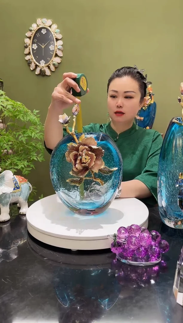 琉璃珐琅彩   花瓶  矮