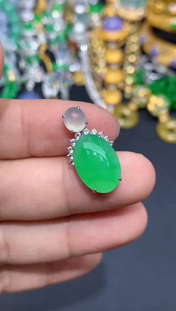 翡翠18K金镶嵌颈饰403-春日珠宝