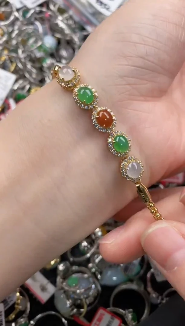 银S925镶嵌戒指翡翠4444              2