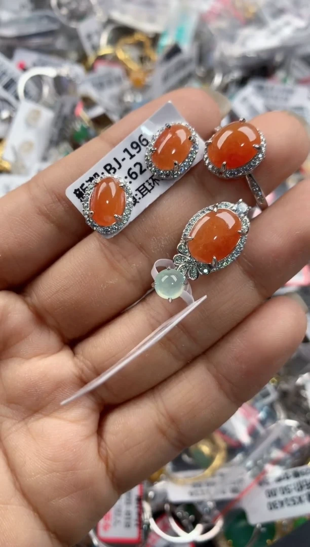 银S925镶嵌戒指翡翠友*666----7