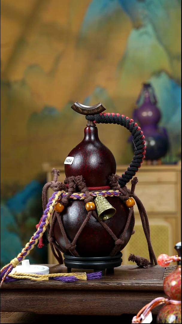 YN034复古网兜款天然酒葫芦（一物一拍）