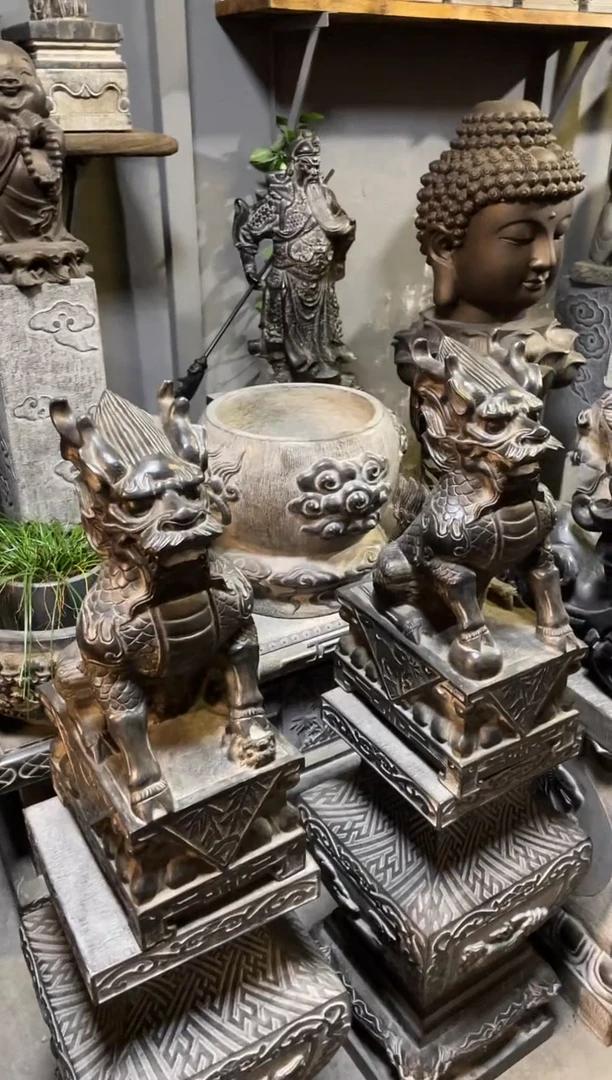 石材麒麟天然青石雕刻