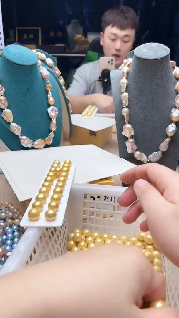 颈饰未镶嵌淡水珍珠142号裸珠打半孔