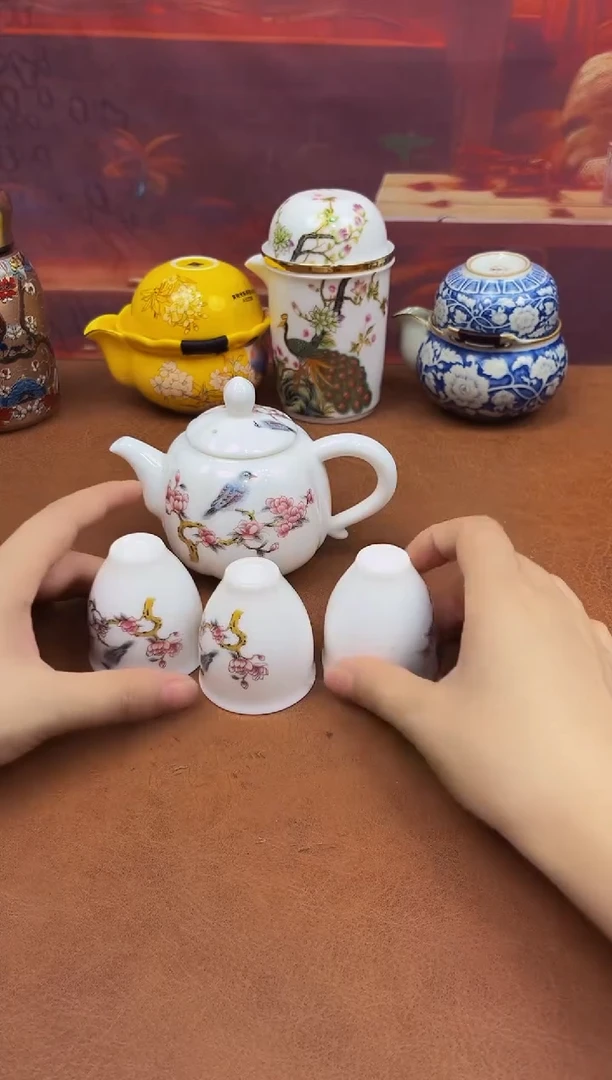 陶瓷茶具摆件旅行套组