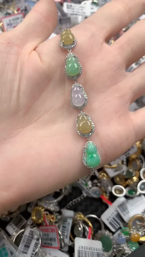 银S925镶嵌戒指翡翠4----3