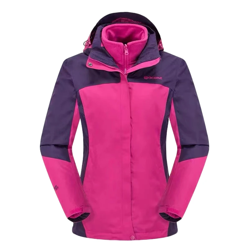 E0613 2004 女式户外抓绒三合一防水防风登山服保暖冲锋衣