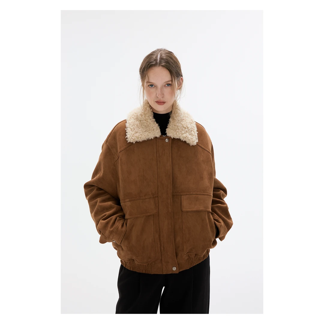 ReneRiva买手店 COUNTONME 焦糖棕色可拆卸鹅绒服外套