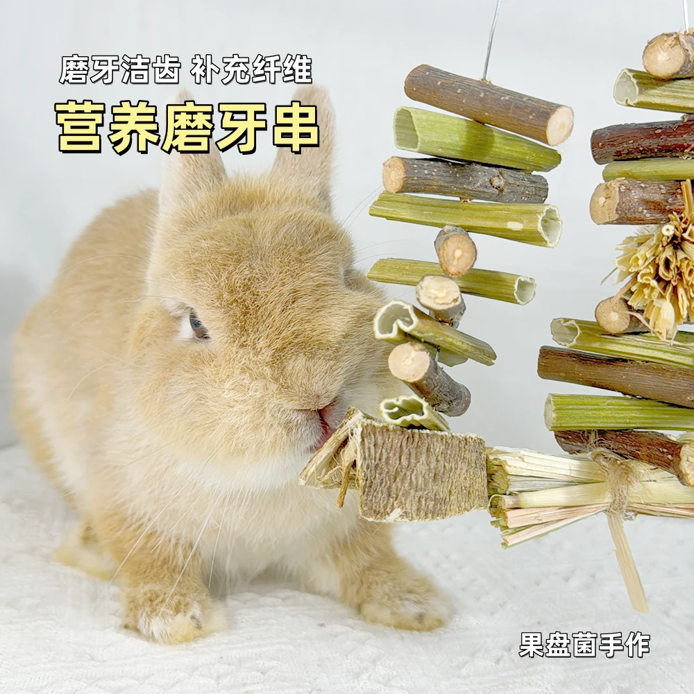 磨牙咬串 苹果枝木瓜茎墩菊苣根甜竹 兔子荷兰猪龙猫粗纤维补充