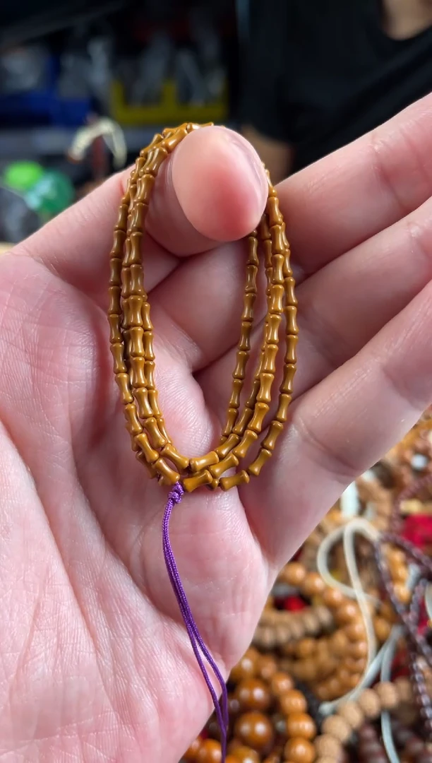 橄榄核吊坠王胖子文玩工作室竹节核壁108