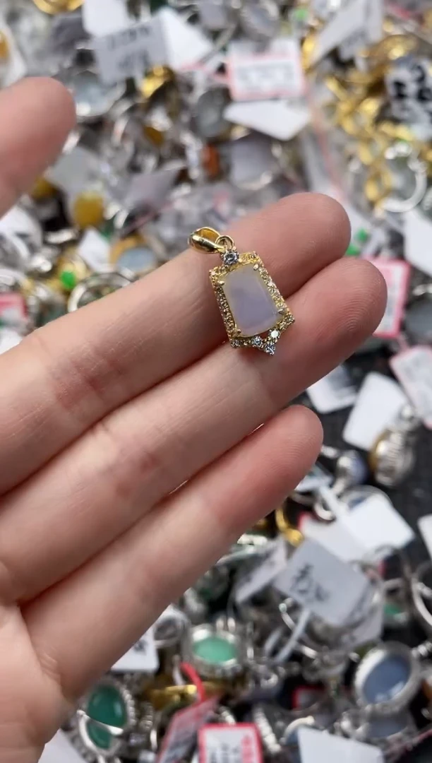 银S925镶嵌戒指翡翠444      9