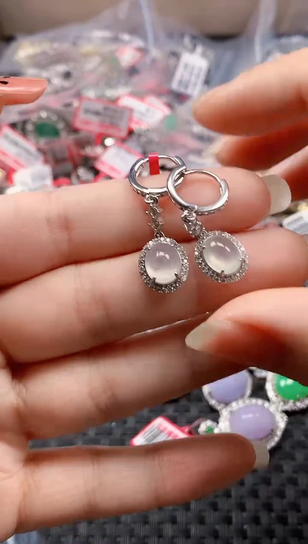 银S925镶嵌戒指翡翠天然A货缅甸翡翠